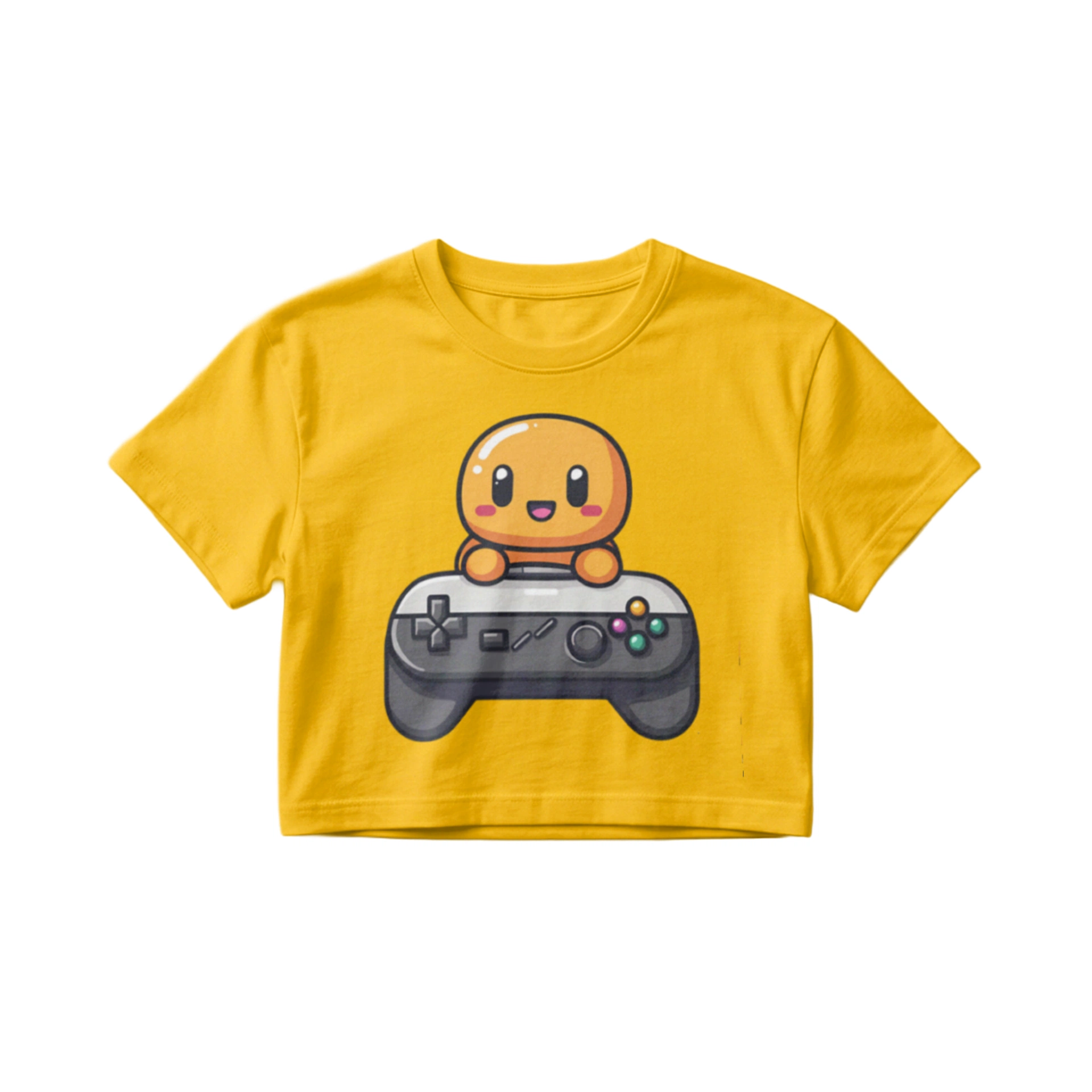 Crop Top Gamer Kawaii: Personaje Adorable con Control de Juego